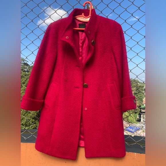 Crocodile poppy pink overcoat